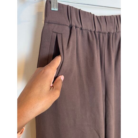 Anthropologie Tall NWT Maeve Stretch Knit Brown Wide Leg Pull On Pants XS - Picture 7 of 10
